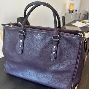 Kate Spade Leather Tote Bag – Dark Wine / Burgundy